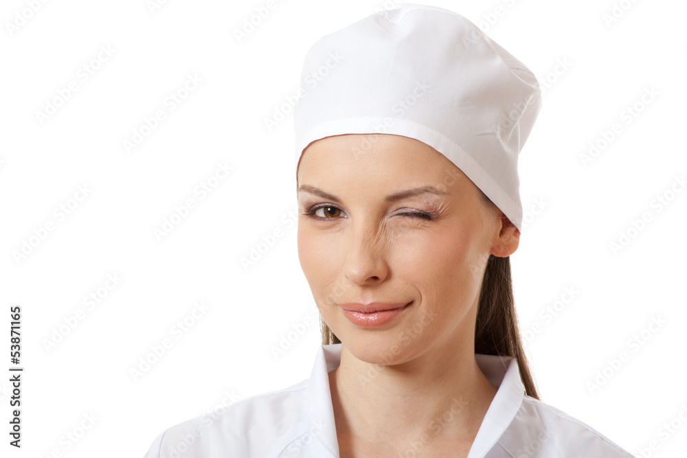 Woman medical professional isolated on white background. Woman medical professional isolated on white background.