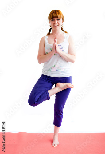 middle aged woman exercise yoga