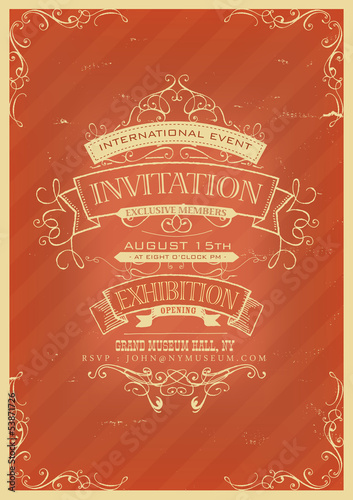 Retro Red Invitation Background