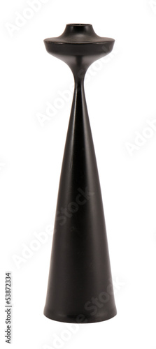 black vintage curvy candle stick isolated white © sauletas