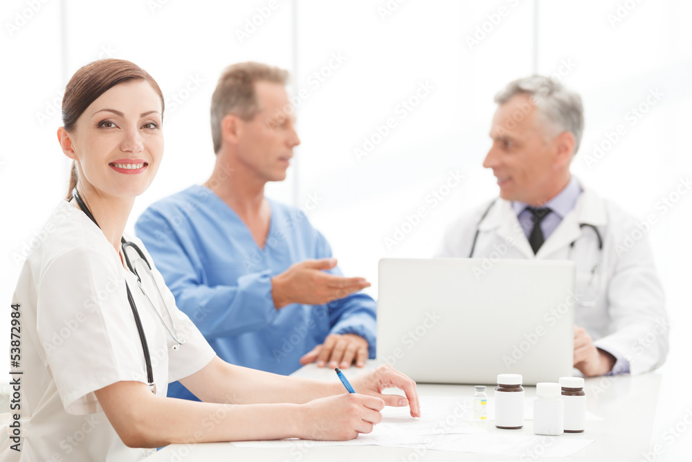 Young and ambitious. Portrait of a smart young female doctor sit Young and ambitious. Portrait of a smart young female doctor sit