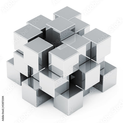 Metal Cubes isolated on white background