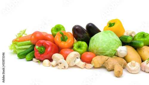 still life. fresh vegetables on a white background.