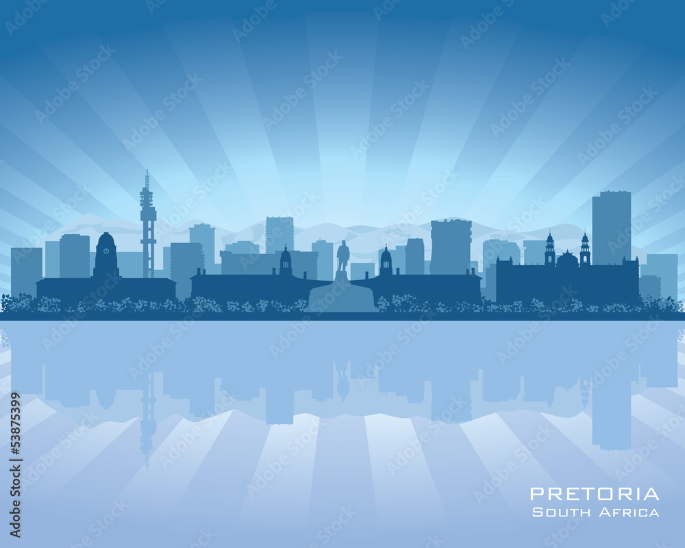 Pretoria South Africa city skyline silhouette