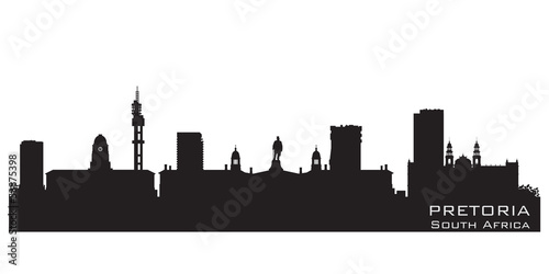 Pretoria South Africa skyline Detailed vector silhouette