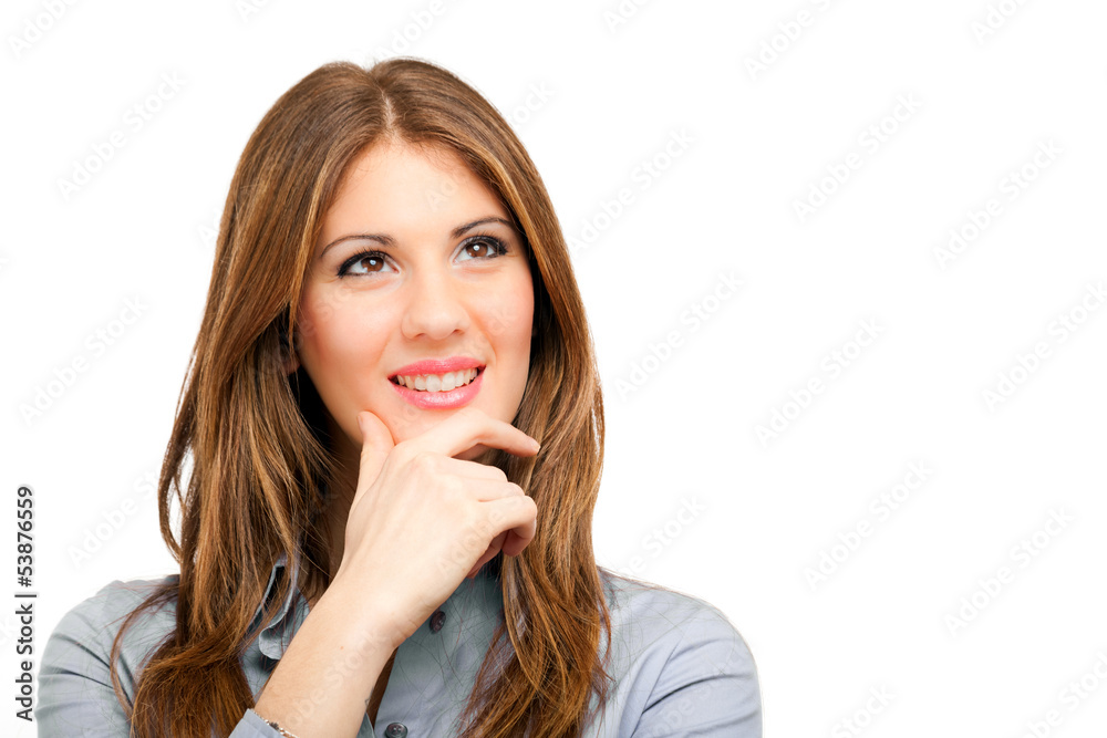 Smiling businesswoman having an idea Smiling businesswoman having an idea