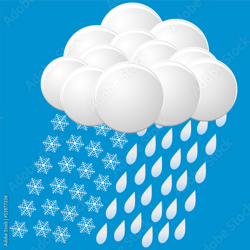 icon of snow and rain. vector