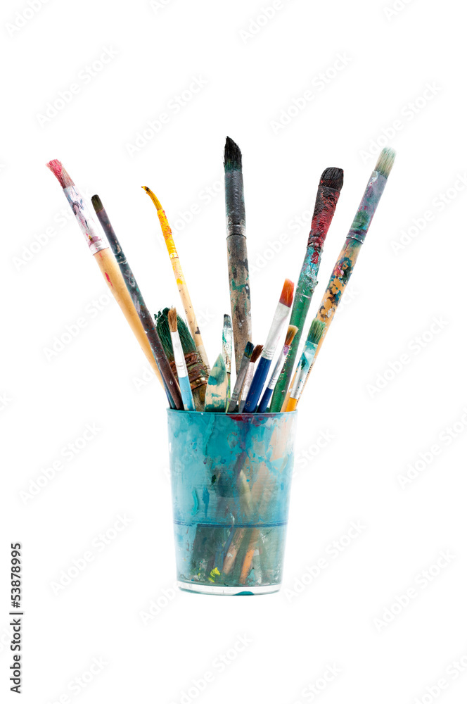 Fototapeta premium Brushes used in crystal glass