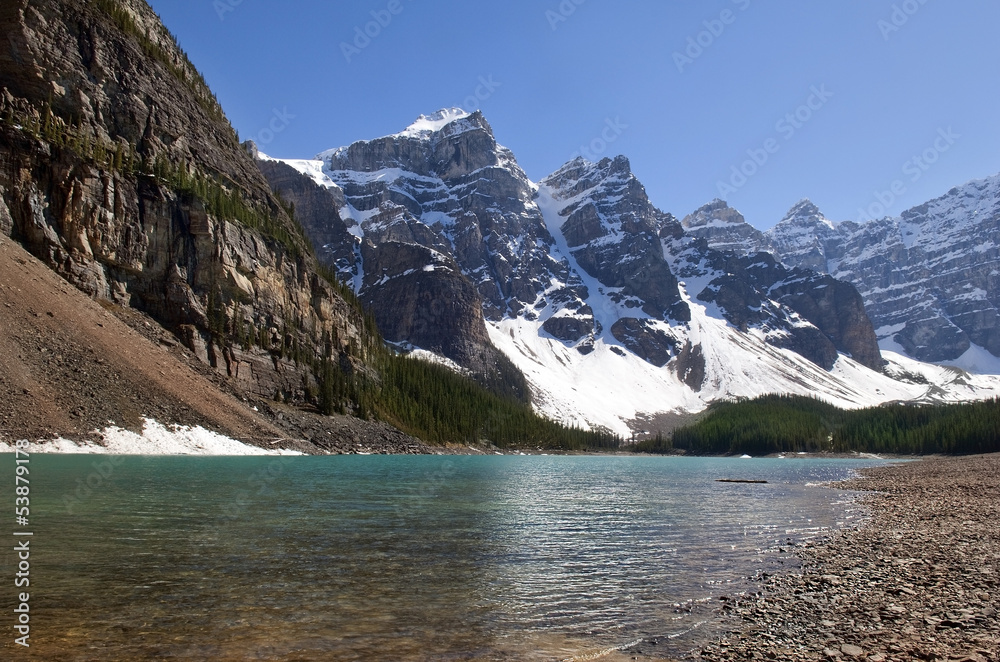 Canadian Rocky Mountains and glacial lake