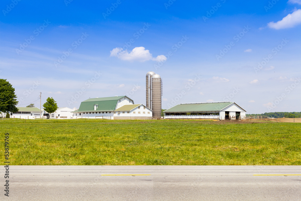 American Country Road Side View