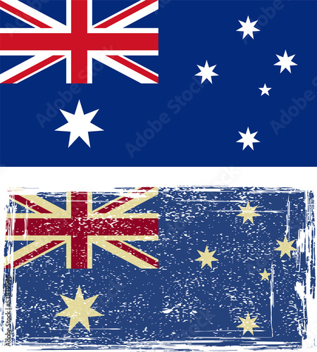 the Australian grunge flag. Vector illustration.