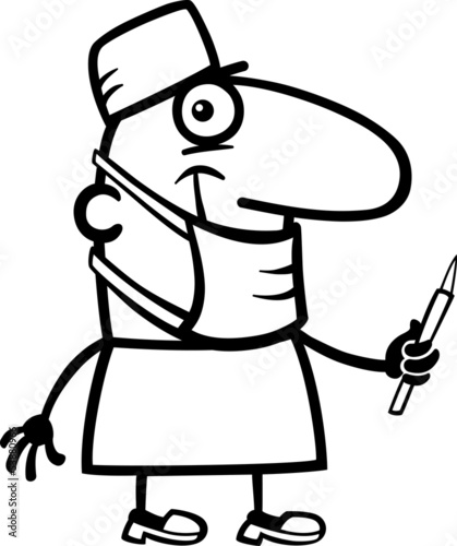 surgeon cartoon coloring page