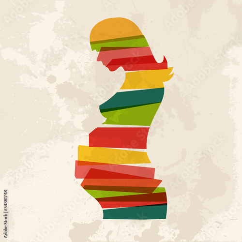 Vintage multicolor pregnant woman