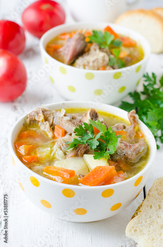 Turkey soup with vegetables