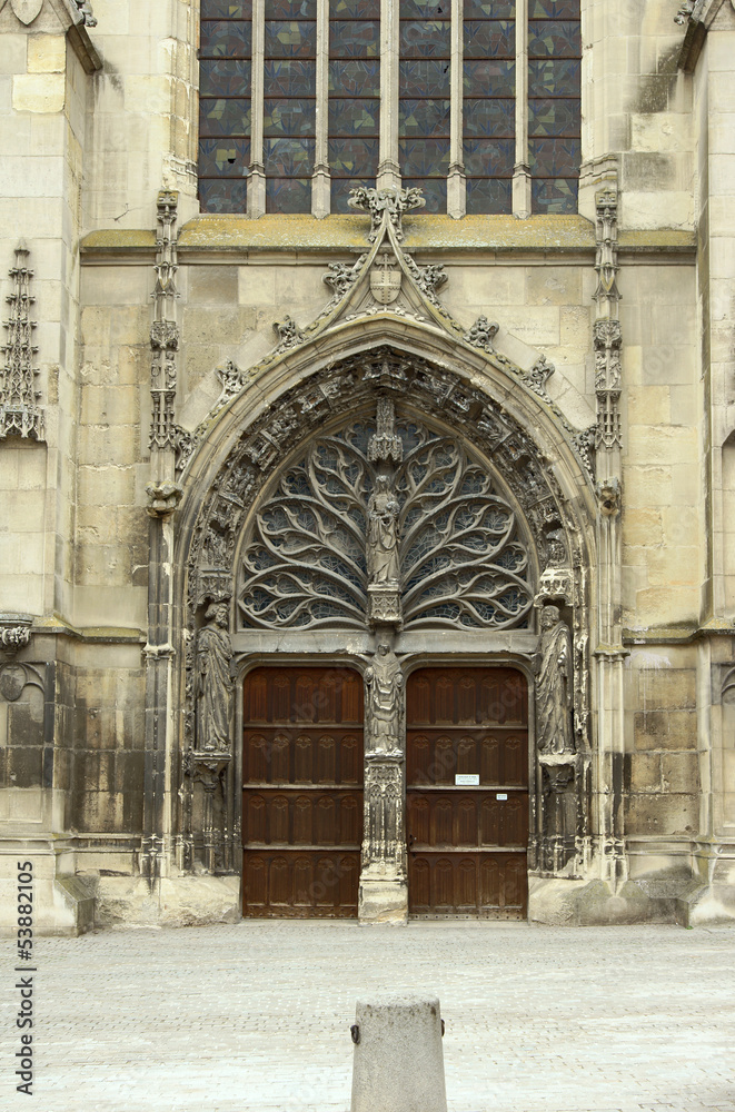 front of Saint Remi Basilica in Reims, France.