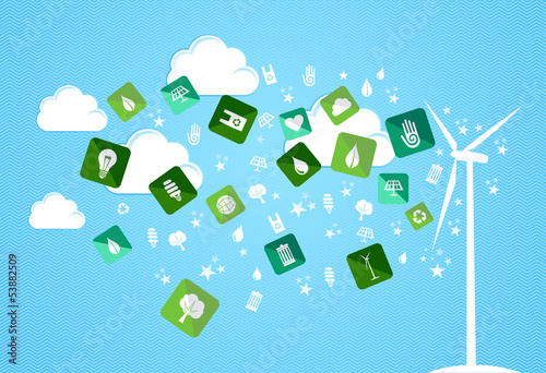 Cloud splash eco friendly icons