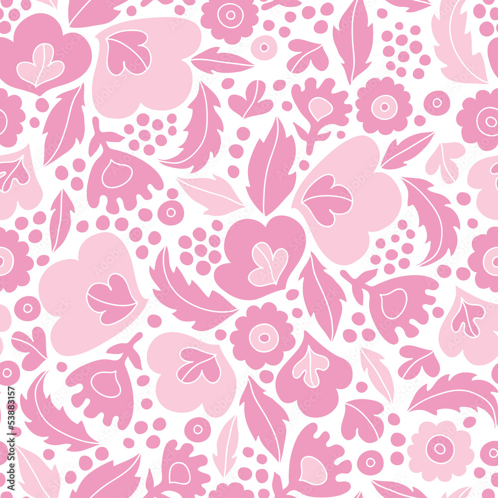 Vector soft pink floral silhouettes seamless pattern with hand Vector soft pink floral silhouettes seamless pattern with hand