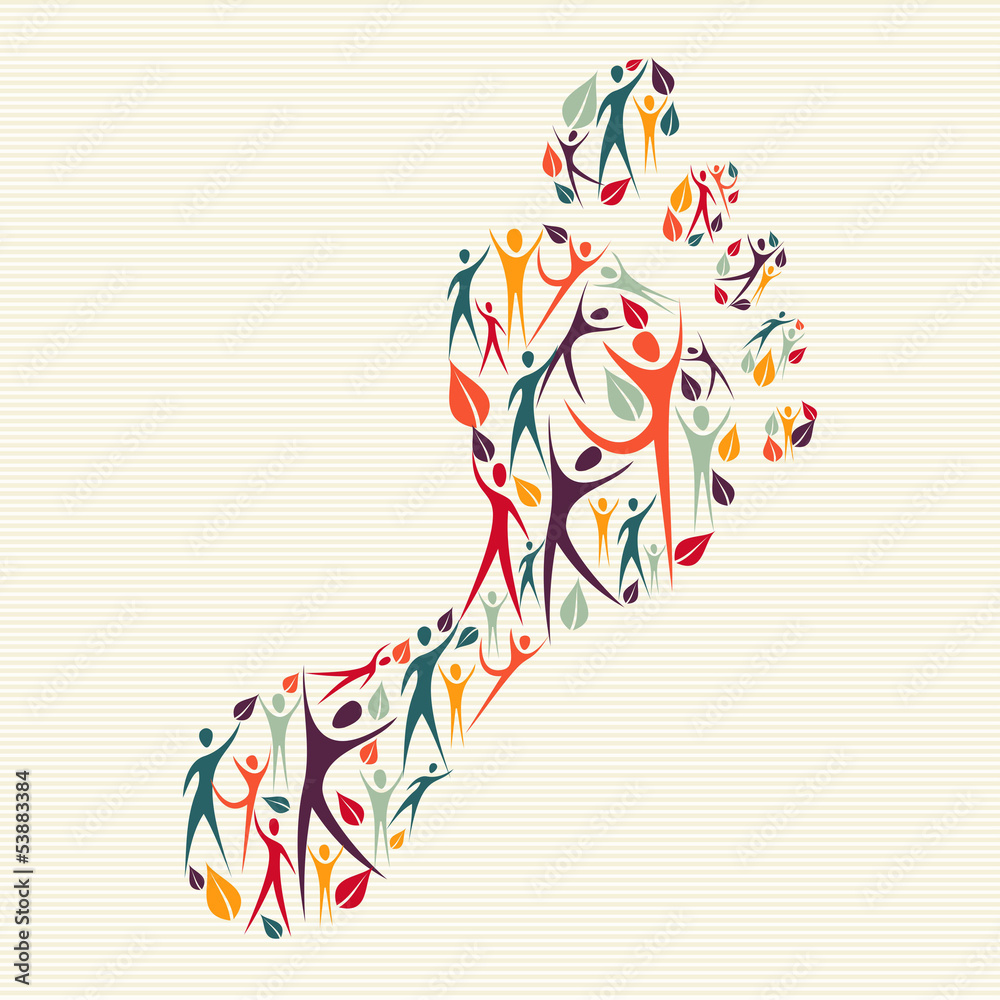Fototapeta premium Embrace diversity concept foot print