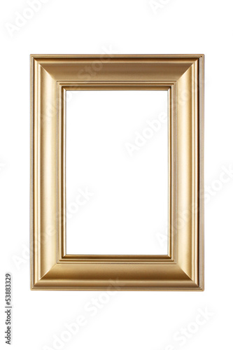 Gold frame isolated on white with clipping path.
