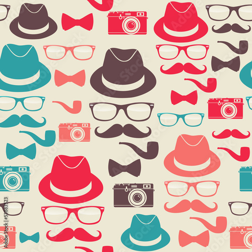 Hipsters seamless pattern