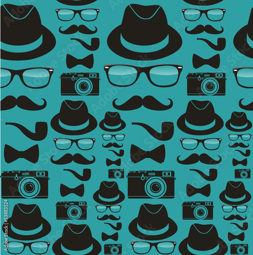 Indie hipsters seamless pattern