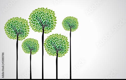 Trendy concept trees vector