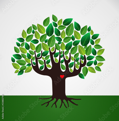 Go green love concept tree