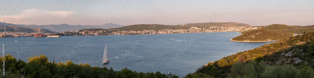 Panorama of Trogir and Ciovo Island, Croatia