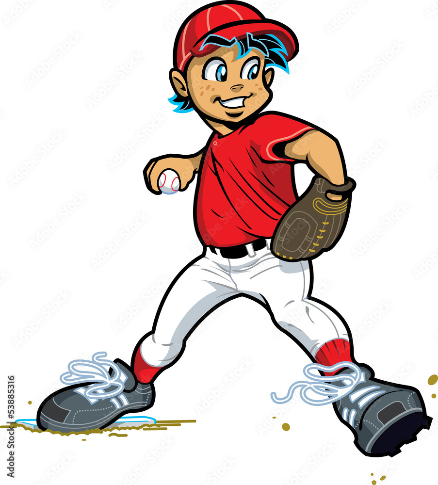 Plakat Boy Baseball Pitcher