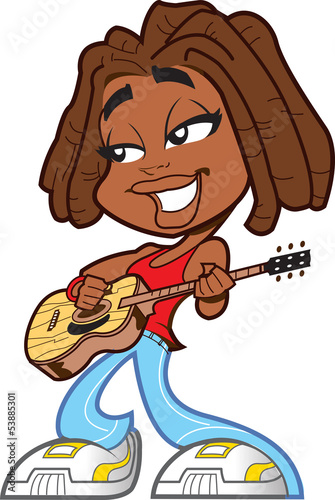 Black Woman Playing Guitar
