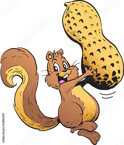 Happy Squirrel With Peanut