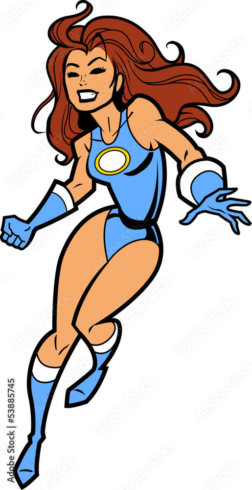 Sexy Female Brunette Superhero vector de Stock | Adobe Stock