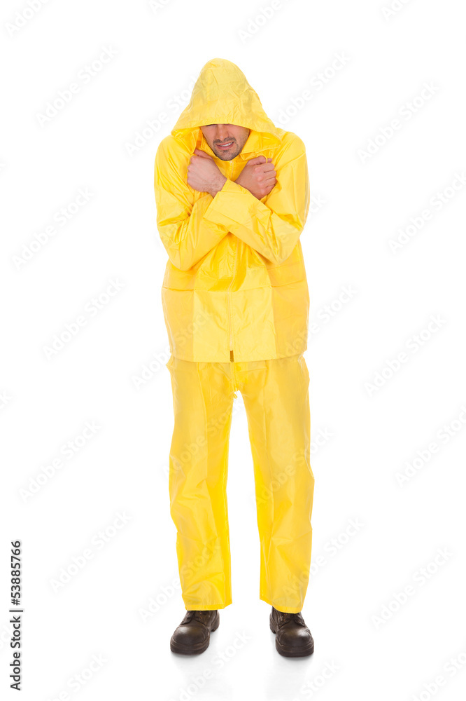 Man Wearing Raincoat Man Wearing Raincoat
