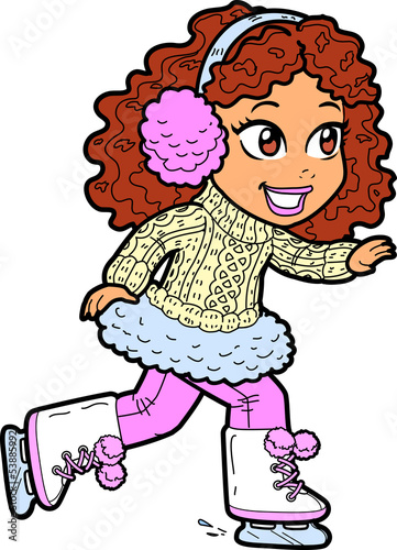 Young Girl Ice Skating