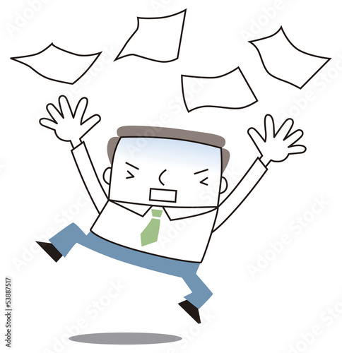 仕事を投げ出すビジネスマン