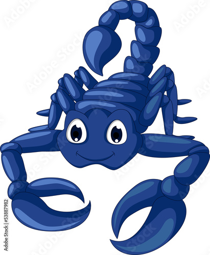 cute blue scorpion cartoon