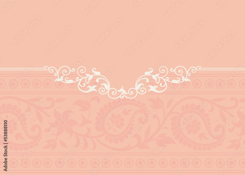 wedding card design, paisley floral design , India wedding card design, paisley floral design , India