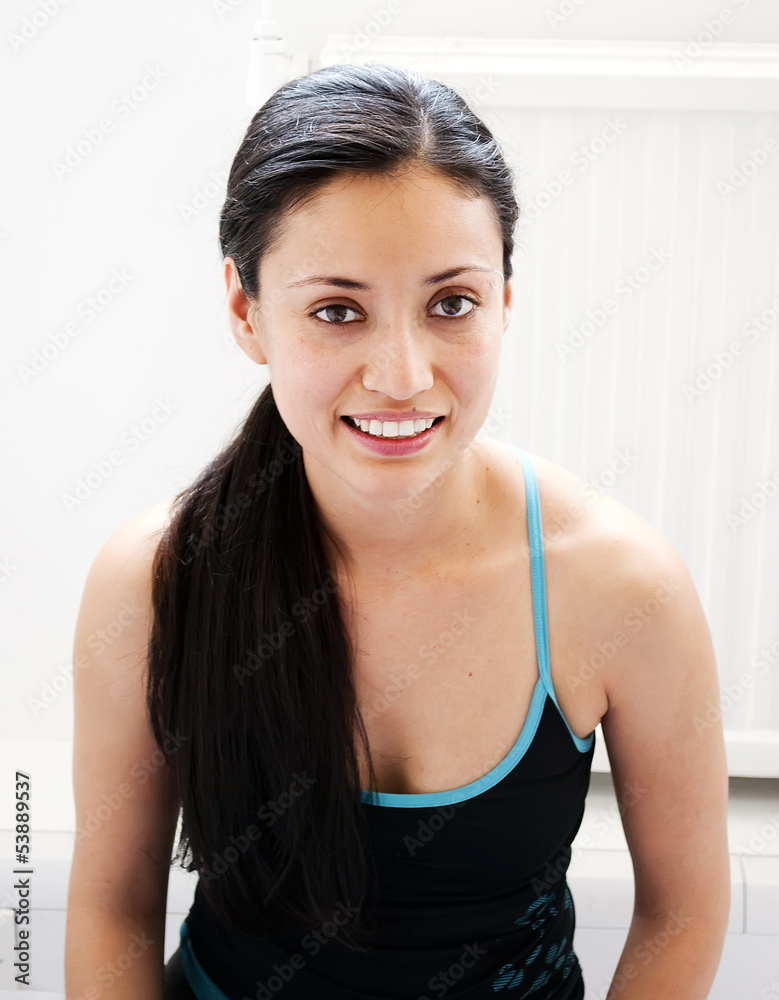 beautiful girl practising yoga