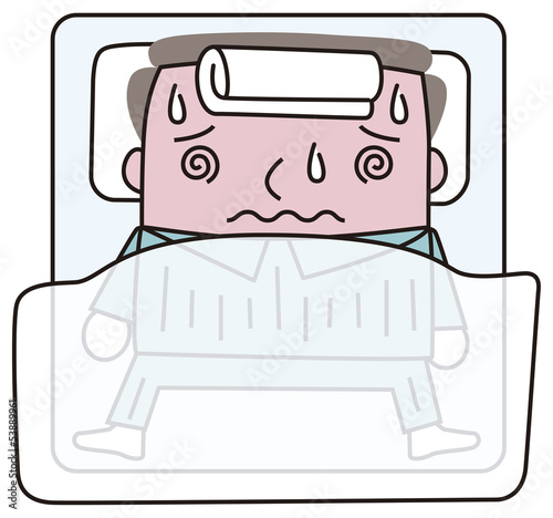 熱をだした男性