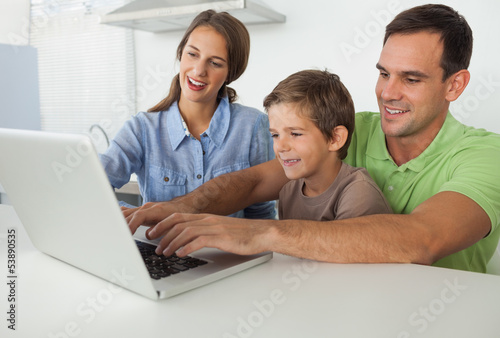 Father and son using a laptop © WavebreakmediaMicro