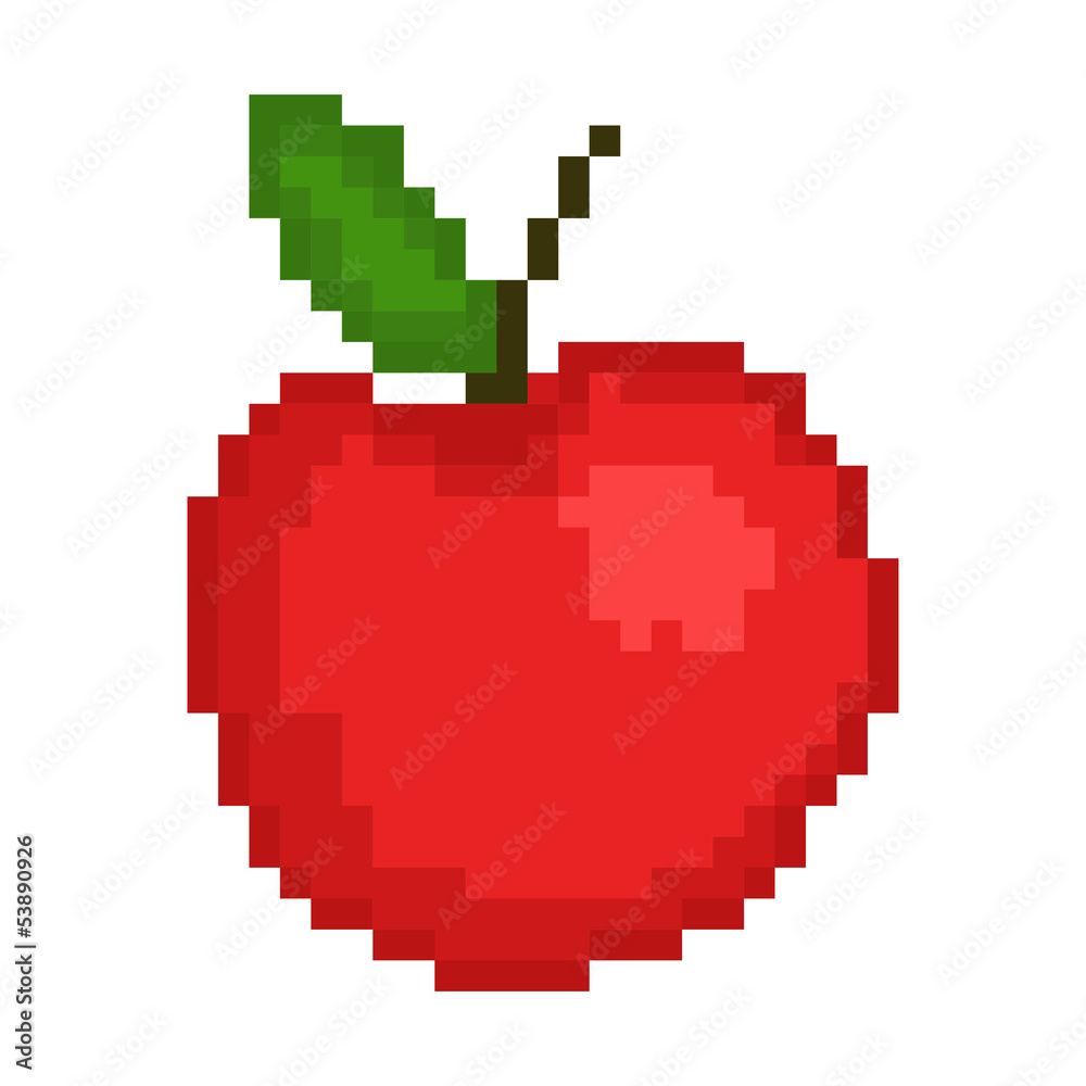 Fototapeta premium Illustration pixel an apple