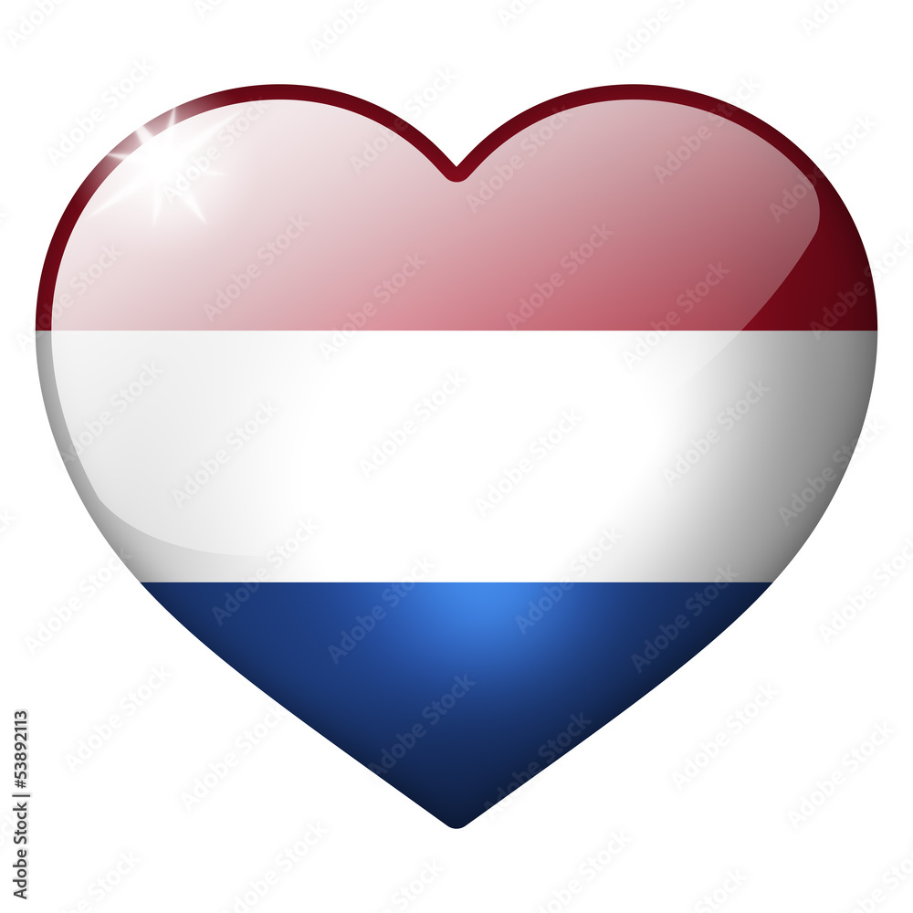 Naklejka premium netherlands heart button