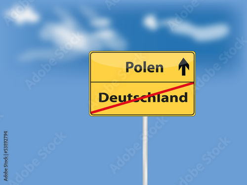 Ortsschild gelb deutschland polen