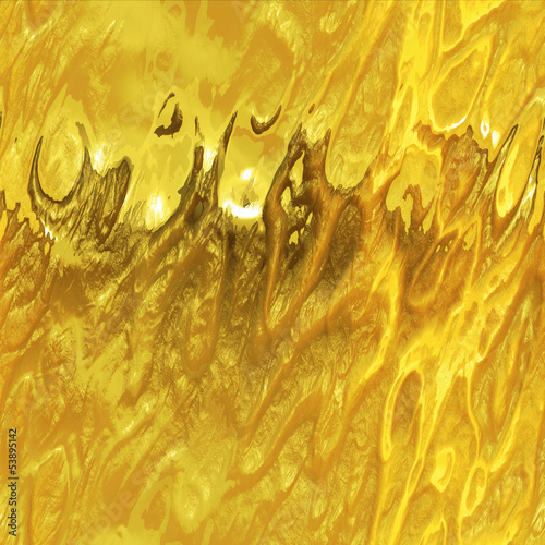 Cooling molten glass with golden reflections seamless texture