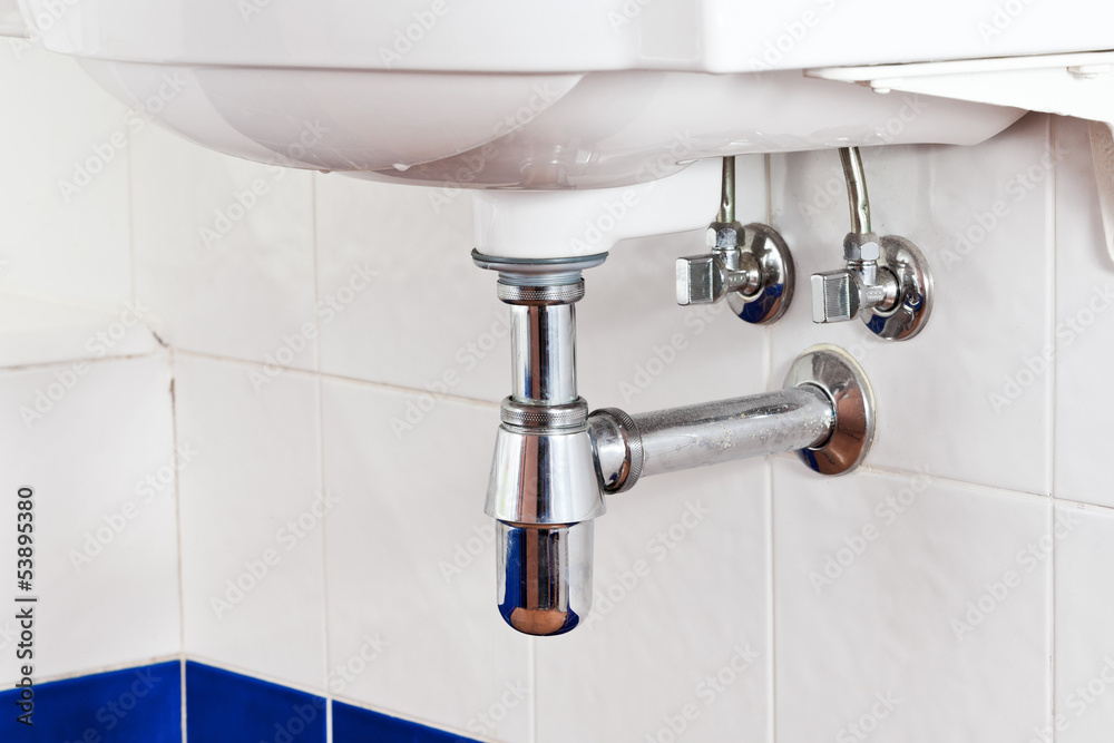 Εκτύπωση καμβά metal sink siphon and drain