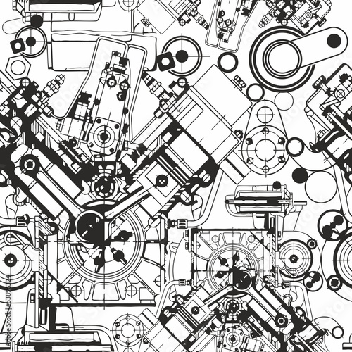 Drawing engine seamless pattern