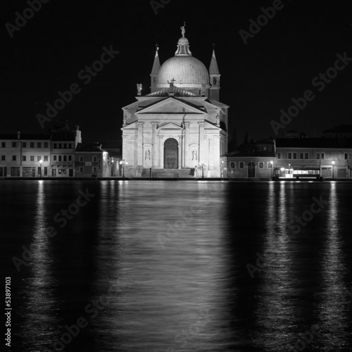 San Giorgio Maggiore church Long exposure By Night. Blurred moti