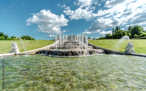 Photography Fountain in Belvedere palace. Vienna, Austria