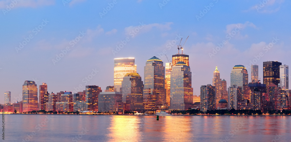 Fototapeta New York City Manhattan downtown skyline