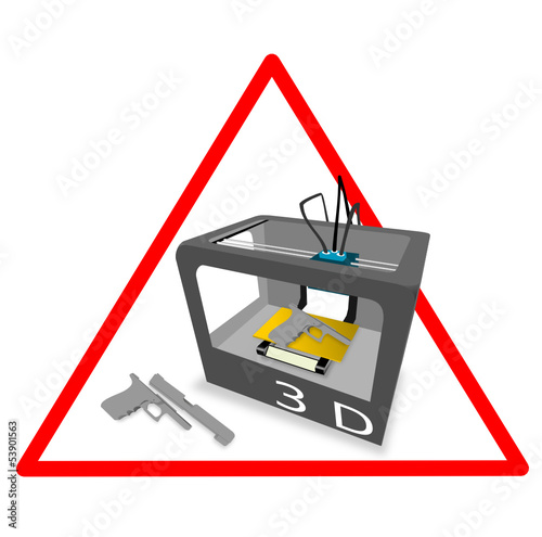 3D Printer Gun Danger red